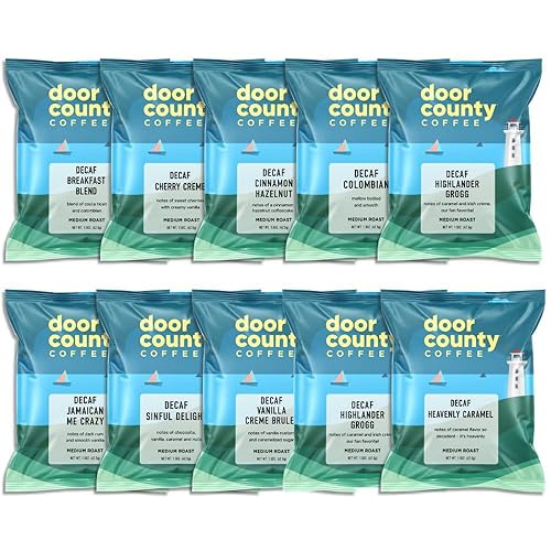 Gourmet Flavored Decaf Coffee Sampler Pack - 10 Bags of Unique Flavored Coffees - 100% Specialty Grade 1 Arabica -1.5 oz Full-Pot Bags - Roasted by