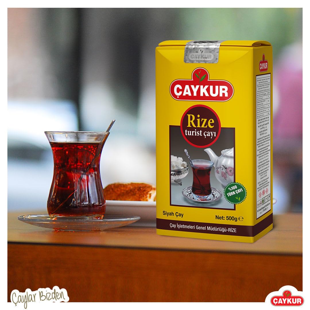 ÇAYKUR Premium Turkish Black Tea Bundle, Filiz, Caycicegi, Altinbas & Rize, Traditional Loose Leaf Black Tea, Set of 4 each 500g / 17.6 Oz