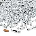 Fun Express - Silver Foil Wrapped Caramels (2lbs) for Wedding - Edibles - Soft & Chewy Candy - Caramel & Licorice & Candy Corn - Wedding - 189 Pieces