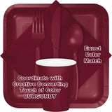 Creative Converting 8 Count School Spirit Oval Paper Platters for Graduation Party, Burgundy