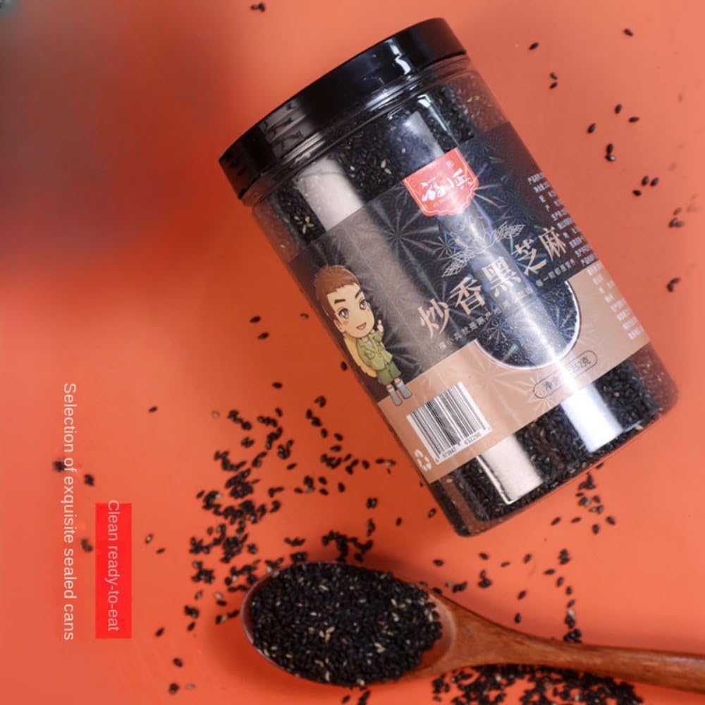 Zercumm Cooked Black Sesame Seeds Fried Boiled Sesame Household Canned Boiled Sesame Instant Bottled Clean Sand-Free New Goods on-Site Stir-Fry