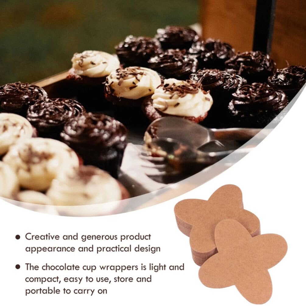 Tofficu 100pcs Kraft Paper Chocolate Separating Trays Truffle Holder for Confections Caramels Chocolate Parties Special Events