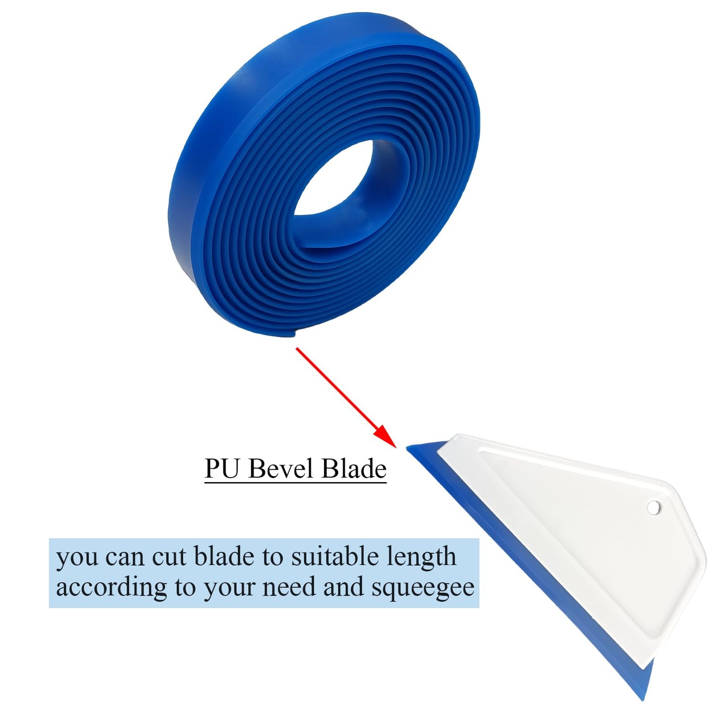 NBTOOL Window Tint Tools 158 Inch Window Tinting Squeegee Replacement PU Bevel Blades Blue Squeegee Refill Tint Tools - Blue