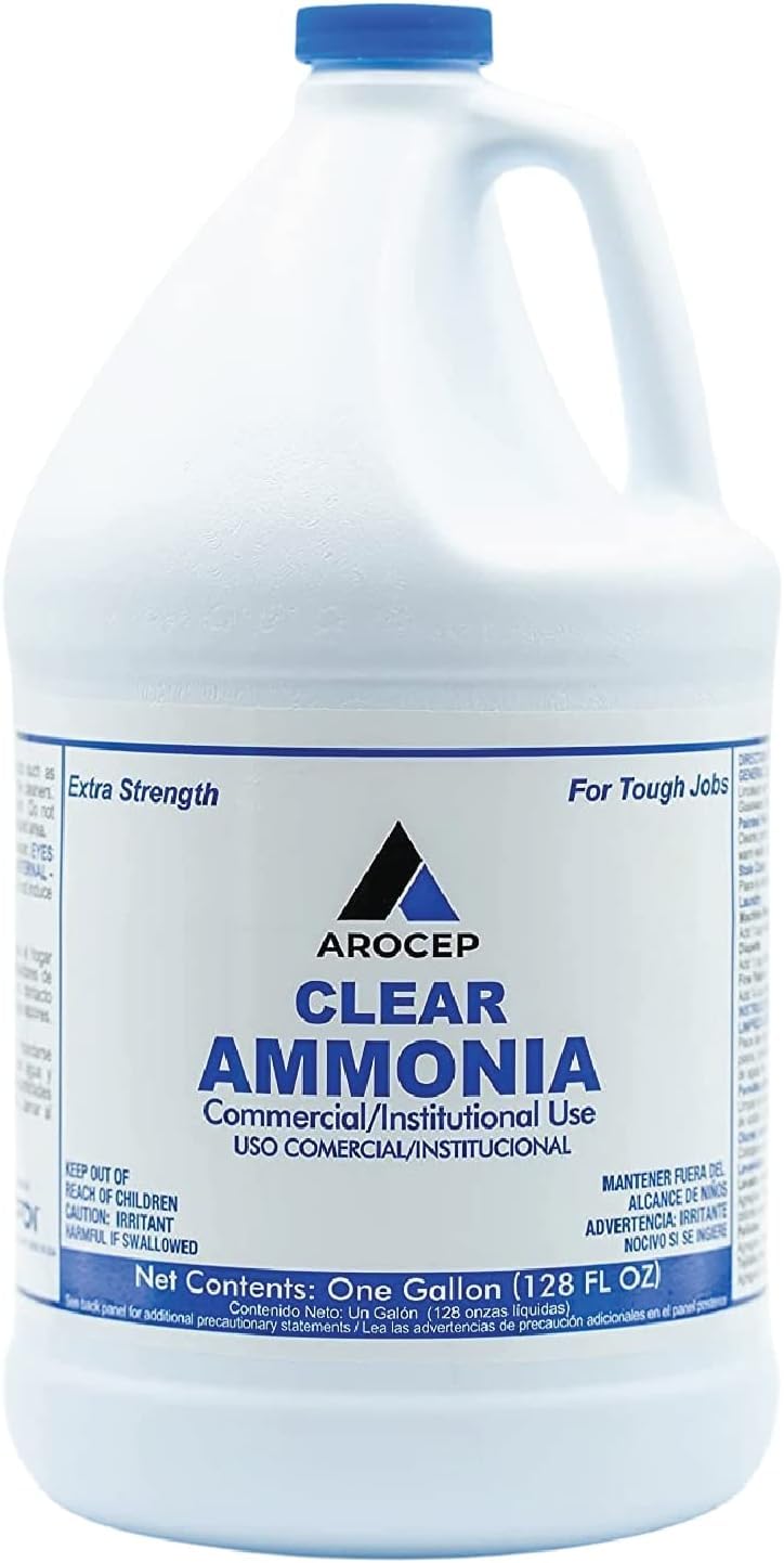 Elite Tool Center 4 Pack 1 Gallon Clear Ammonia Cleaning Solution Multi-Purpose Liquid 128oz Bottles