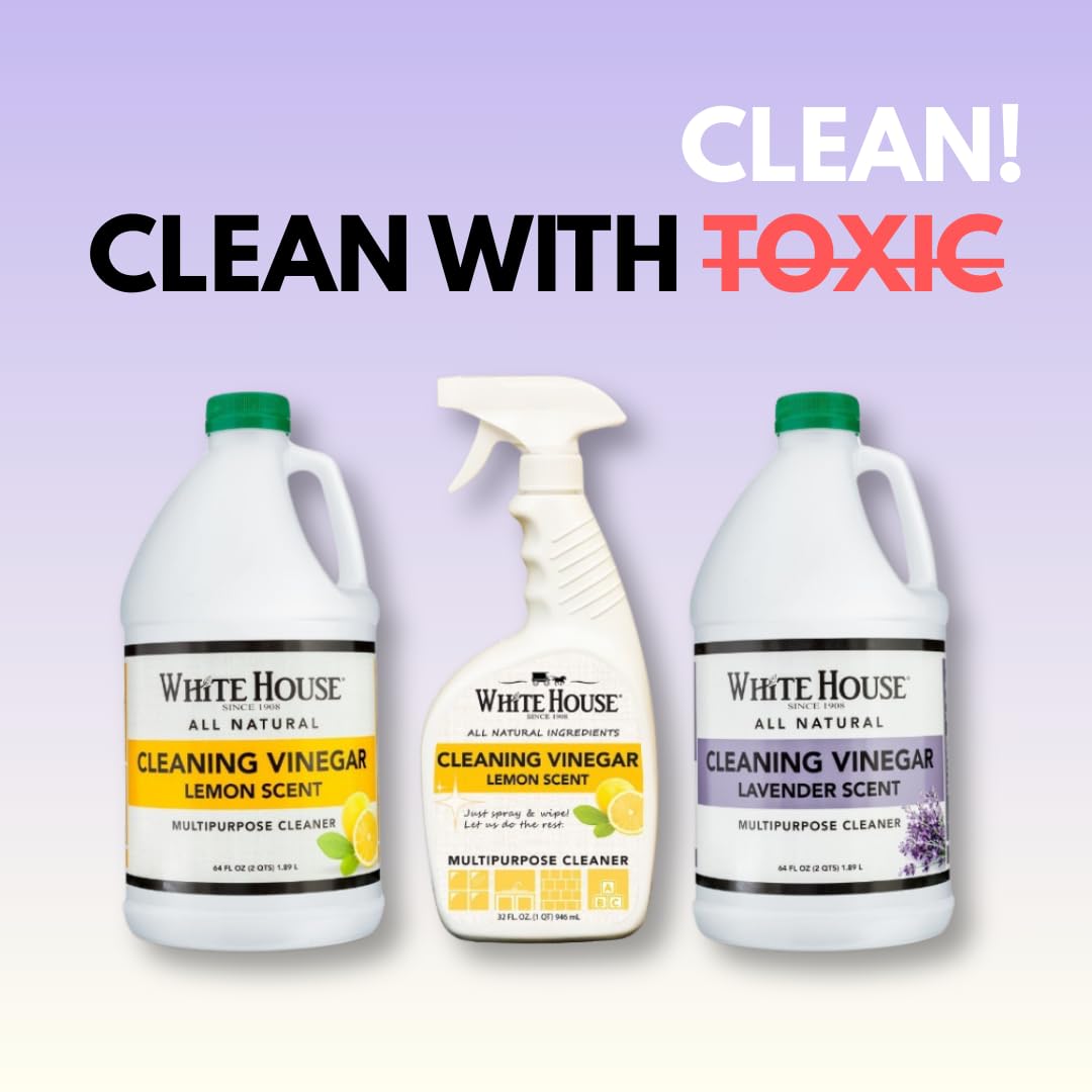 White House Cleaning Vinegar, Natural, Safe Multi-Purpose Home Cleaner (64 Fl Oz (Pack of 1), Lavender)