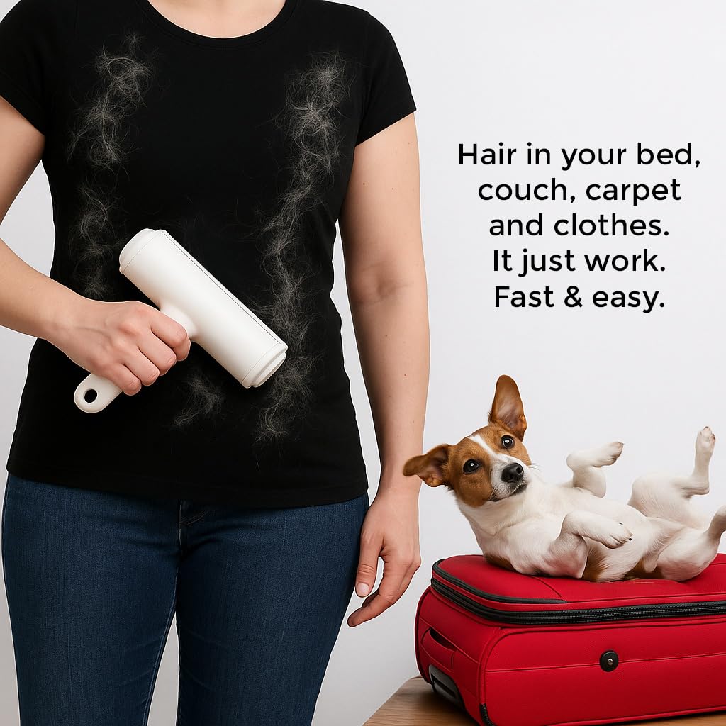 uMadeUs Pet Hair Removal Tool and Lint Roller - Reusable Cleaner - Dog and Cat Fur Remover Rollers on Laundry Clothes Furniture Couch Carpet Car Seat