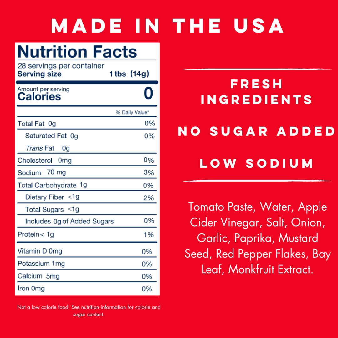 Yo Mama's Foods Keto Spicy Ketchup - Pack of (4) - No Sugar Added, Low Carb, Vegan, Gluten Free, Paleo Friendly, and Made with Whole Non-GMO Tomatoes!