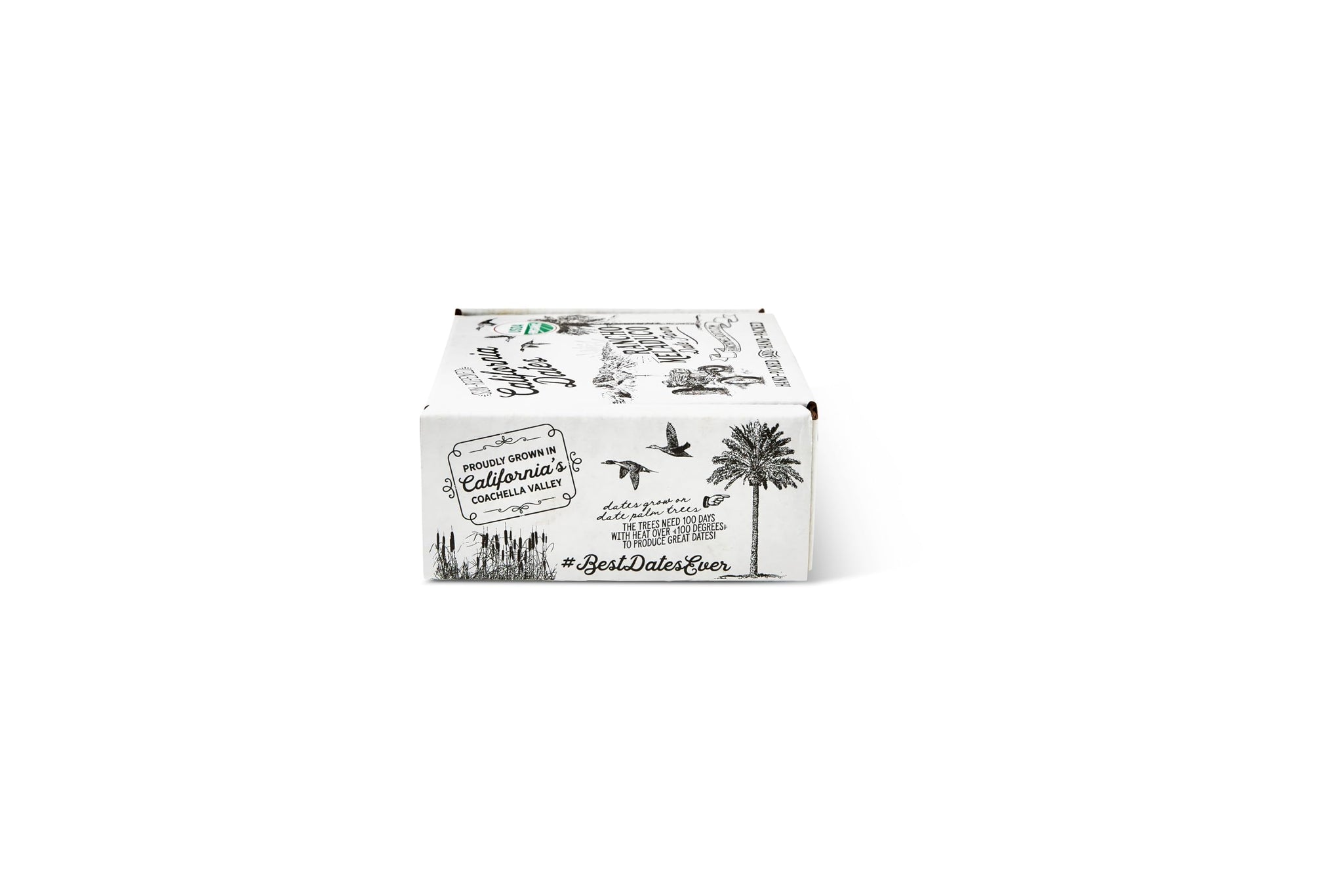 Rancho Meladuco Date Farm 1 lb. Box with Red Satin Ribbon | Contains Whole, Un-Pitted, Organic, California-Grown Medjool Dates | Fresh, Sweet