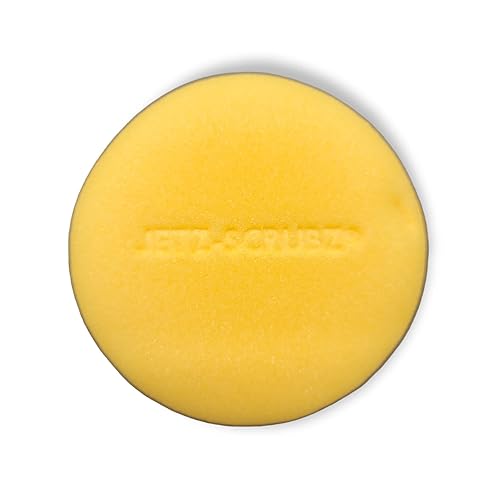 Jetz Scrubz Fashionable Scratch-Free Round Kitchen Scrubber Sponge (1-Pack, Yellow)
