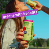 Be Amazing Greens Drink, Mixed Berry, Ready to Drink, 10 Organic Fruits & Vegetables, Coconut Water, Vitamin C, Prebiotic Fiber, 25 Calories, Low