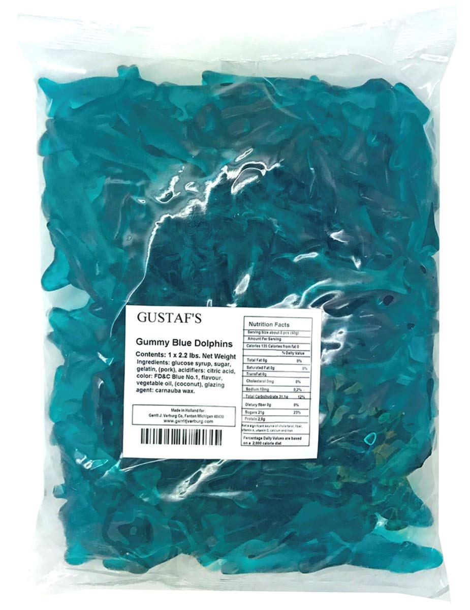 Gustaf's Blue Raspberry Gummi Dolphins (2.2Lb(1kg))