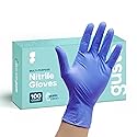 GUSTO Blue Nitrile Disposable Gloves [100 Count] 4 Mil Thick - Latex & Rubber Free - Non-Sterile, Powder-Free Gloves for Cleaning, Cooking