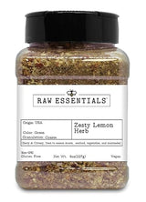 Raw Essentials Zesty Lemon Herb - Zesty and Citrusy Flavor for Chicken, Fish, Veggies, Stir-Fries, & Marinades - Non-GMO, Gluten-Free, Vegan - 8 Ounce
