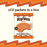 Rip Van Wafels Dutch Caramel & Vanilla Stroopwafels, Healthy Snacks, Non-GMO, Low Calorie, Low Sugar (3g), Office Snacks, Keto Friendly, 12 Count