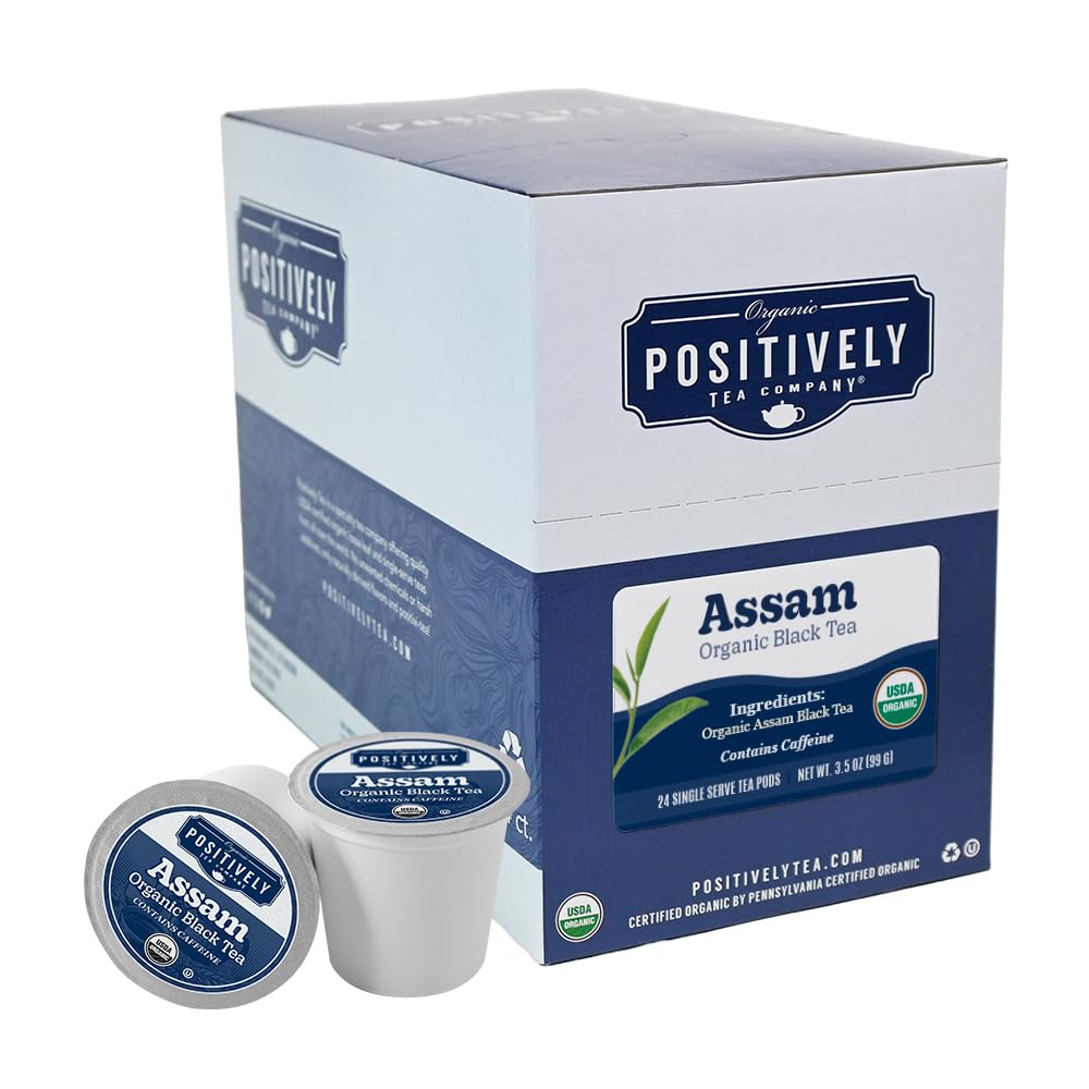 Organic Positively Tea Company, Assam Black Tea, K-Cup Compatible, 24 Pods