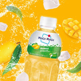 Mogu Mogu Mango Juice Drink with Nata de Coco (Coconut Jelly) - Chewy Fruit Beverage for Kids & Adults, 6 Pack Bottles, 10.82 fl oz Each
