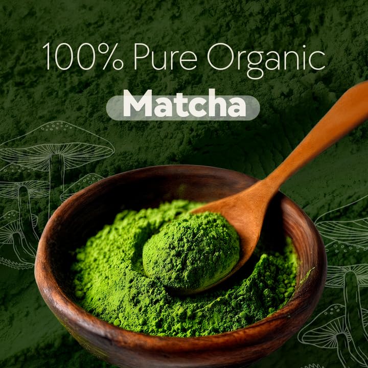 MushMatcha Organic Matcha Powder Grade 6A - Premium Ceremonial Green Tea Concentrate for Lattes, Smoothies & Baking, Pure Jade Leaf Blend, Unsweetened