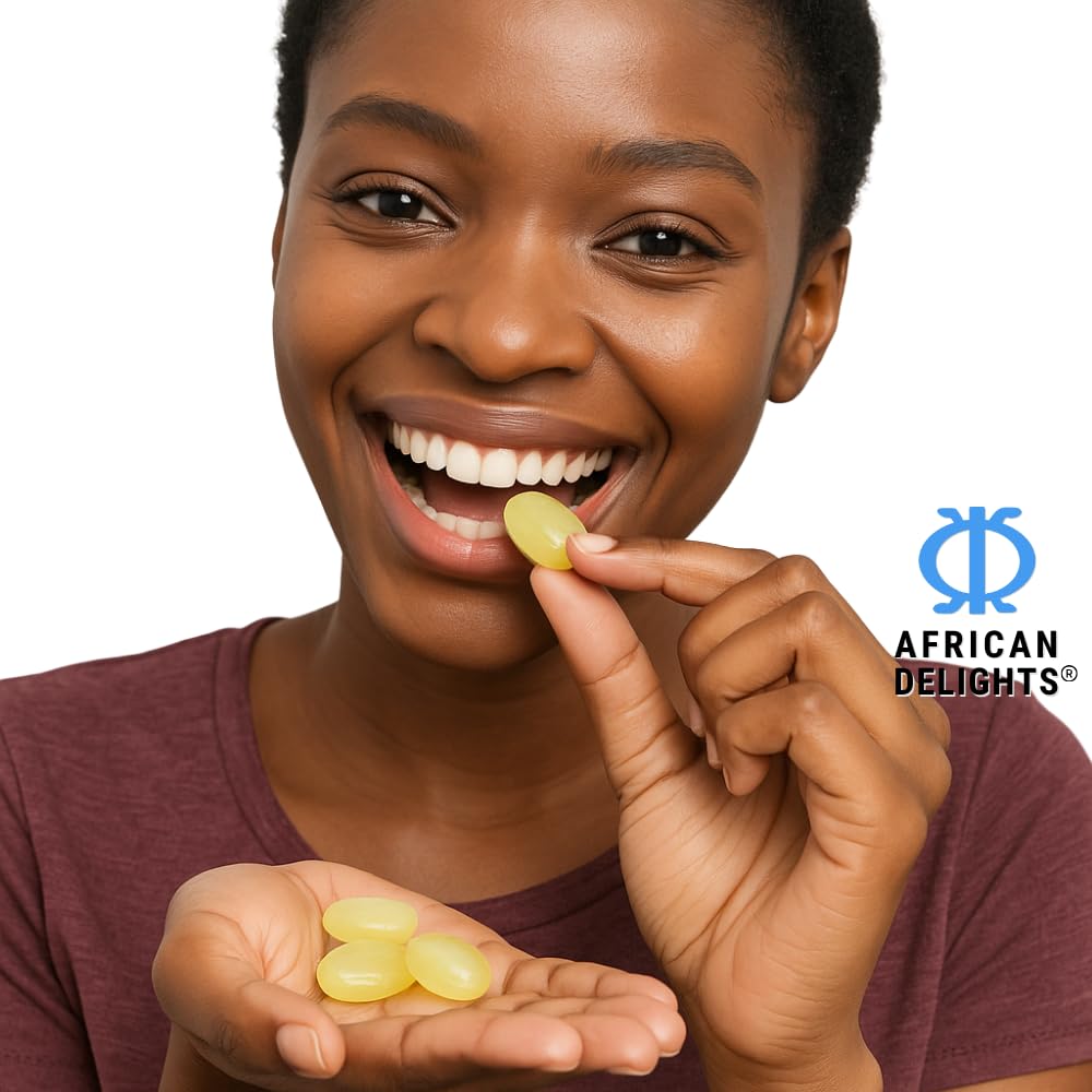 African Delights Begue Ginger Candy, Individually Wrapped Sweet and Spicy Ginger Candy (Pack of 100)