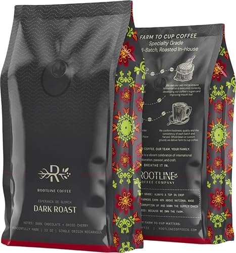 Rootline Coffee 12 oz Dark Roast Coffee Espresso
