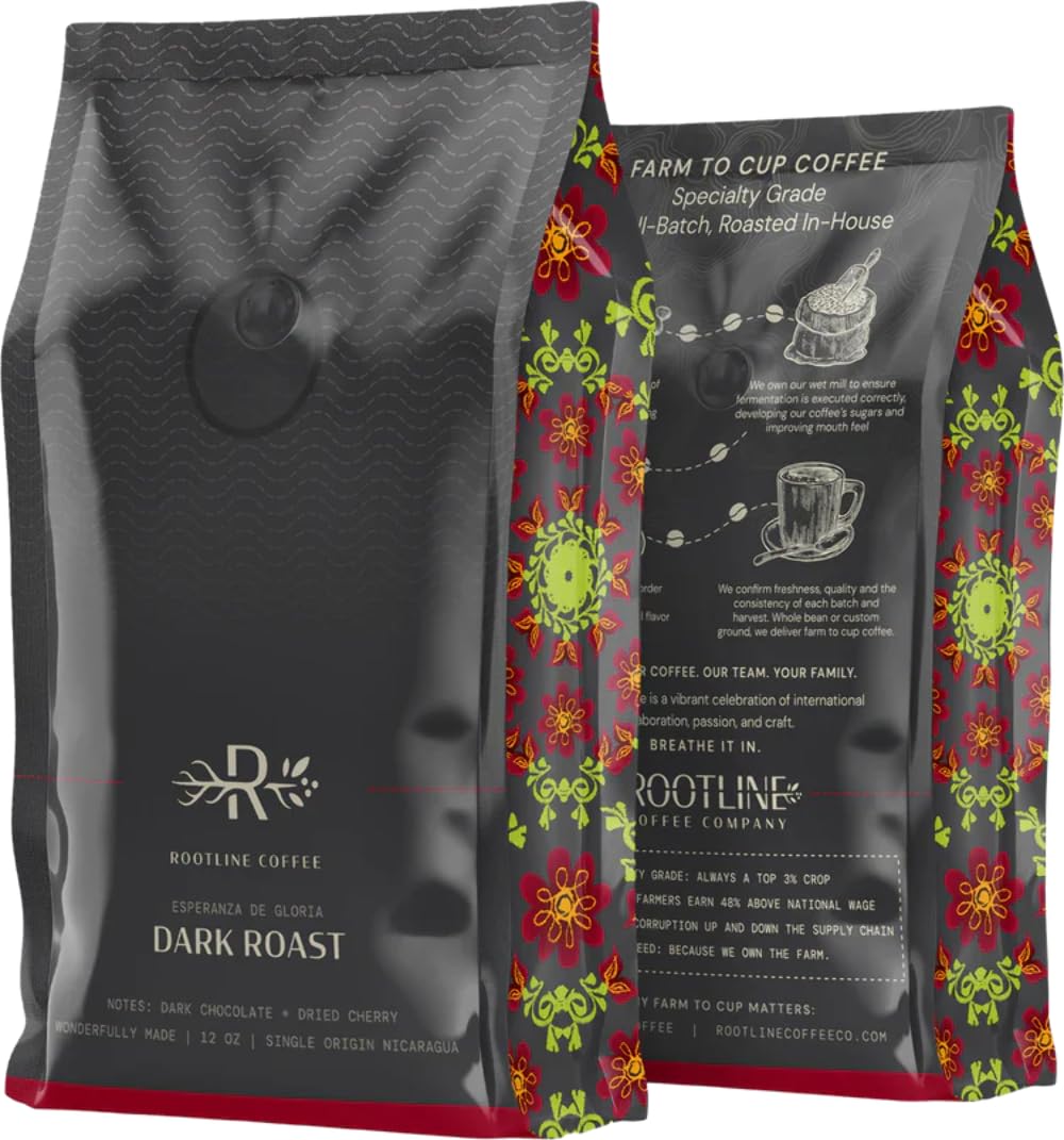 Rootline Coffee 12 oz Dark Roast Coffee Espresso