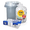 PLASTIC PRINCE (100 Pack) 30-33 Gallon Trash Bags, 1.5 Mil, Heavy Duty, Fits Round and Square 30-33 gal Trash Cans, 33" x 39" Garbage Trash Can Liners