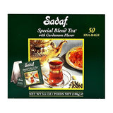 Sadaf Cardamom Tea Bags - Special Blend Cardamom Ceylon Black Tea - Quicktea Product harvested in Sri Lanka - 50 individually foiled teabags (Pack