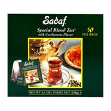 Sadaf Cardamom Tea Bags - Special Blend Cardamom Ceylon Black Tea - Quicktea Product harvested in Sri Lanka - 50 individually foiled teabags (Pack