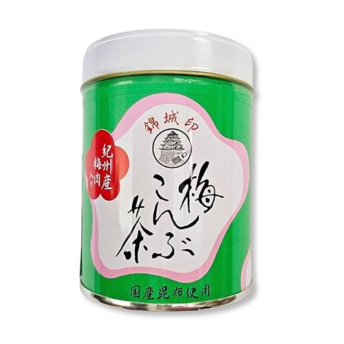 UMAYA - Kinjyo Jirushi Ume Kombu-Cha - Sweet & Sour Japanese Powdered Seaweed Tea Flavored With Plum - Kelp & Plum Green Tea Drink Mix - Versatile