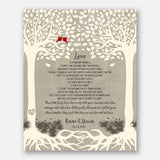 Lucky Tusk Two Trees, Intertwined, Temporary Madness, Roots Under Ground, Gift for Newlyweds, Custom Anniversary #1766,