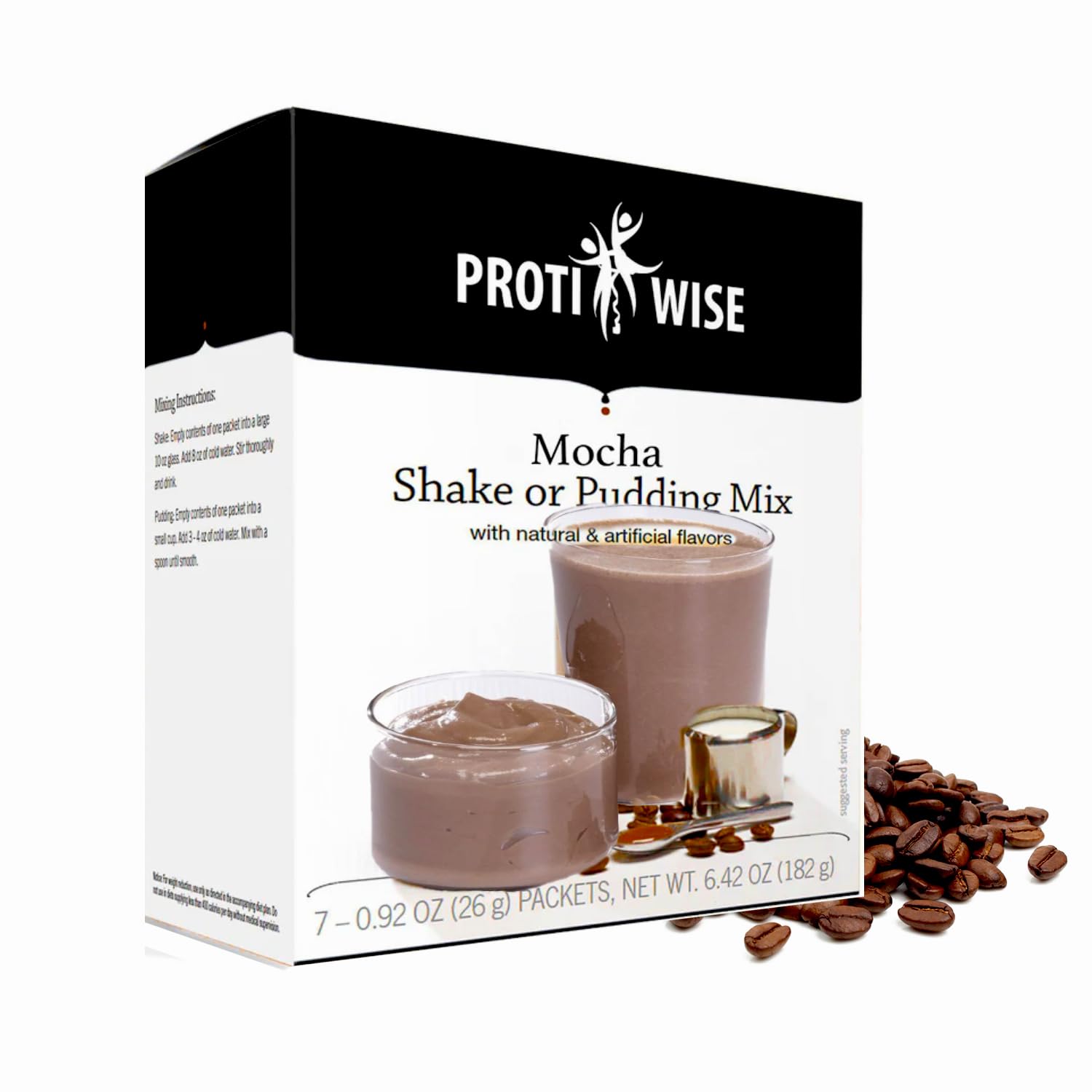 ProtiWise High Protein Shake & Pudding Mix | 15g Protein, Low Fat, Low Calorie, Low Sugar | Gluten Free KETO Diet | Meal Replacement for Hunger
