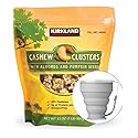 Kirkland Signature Cashew Clusters, 2 lbs Item 440493 Bundle with MORALZA Silicone Collapsible Cup 200ml - 2 Items