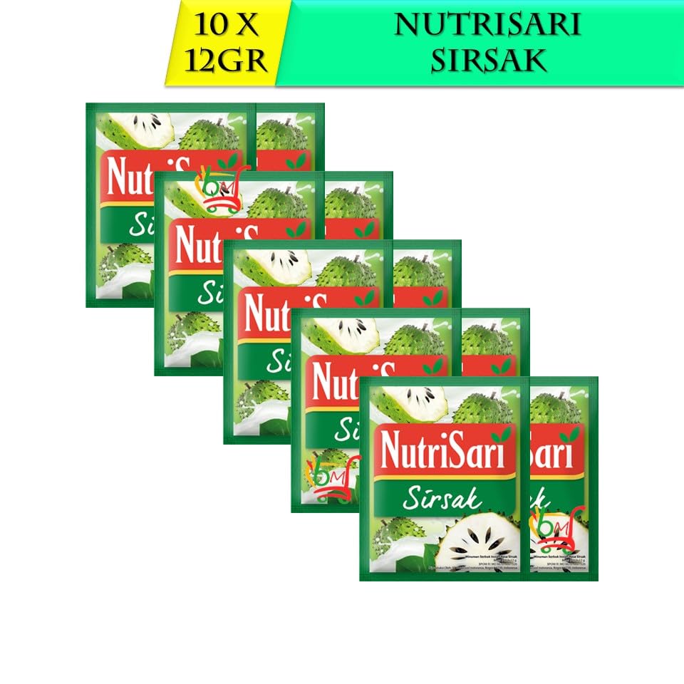 NutriSari Sirsak Soursop Instant Drink Powder 10-ct, 110 gram (Pack of 3)