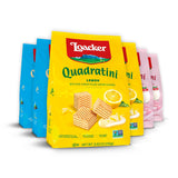 Loacker Quadratini Fruity Variety Pack Wafer Cookies LARGE - Mix of Lemon, Vanilla, and Raspberry Yogurt - Premium Crispy Bite Size Wafers - LARGE