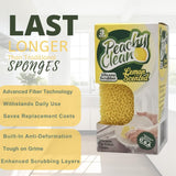 Peachy Clean Kitchen Dish Sponge & Scrubbers, Fresh Lemon Scent, Non-Scratch, Odor-Resistant, Durable Silicone Dish Sponges for Kitchen.