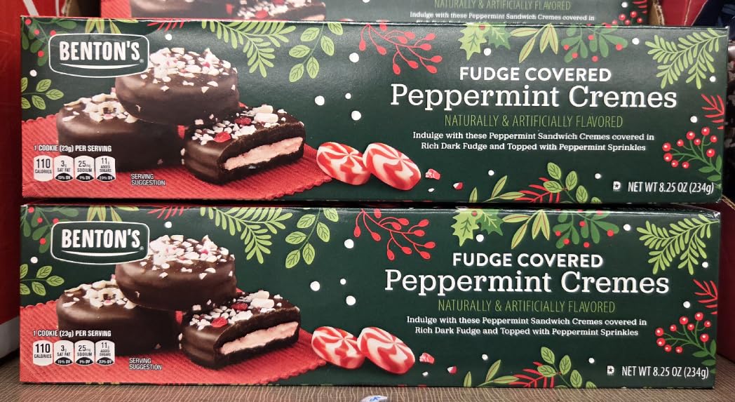 Benton's Fudge Covered Peppermint Cremes 8.25oz 234g (Two Boxes)