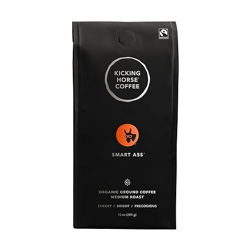 Kicking Horse Coffee, Smart Ass, Medium Roast, Ground,Certified Organic, Fairtrade, Kosher Coffee, 10 Ounce (Pack of 1)