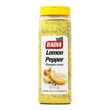 Badia Lemon Pepper, 1.5 Pound (Pack of 6) - Zesty Citrus & Black Pepper Blend for Seafood, Chicken, Meat & Vegetables