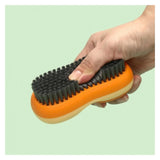 Double-Sided Laundry Stain Remover Brush, Soft Bristle And Silicone Scrubber For Clothes Shoes, Portable Household Cleaning Tool With Ergonomic