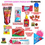 Cotton Candy Pickle Kit (PINK)-Tiktok Candy Gift Pouch (13 Pcs)-Gifts For Teens, Kids From Tiktok w Fruit Roll ups, skwinkles salsagheti Mexican candy