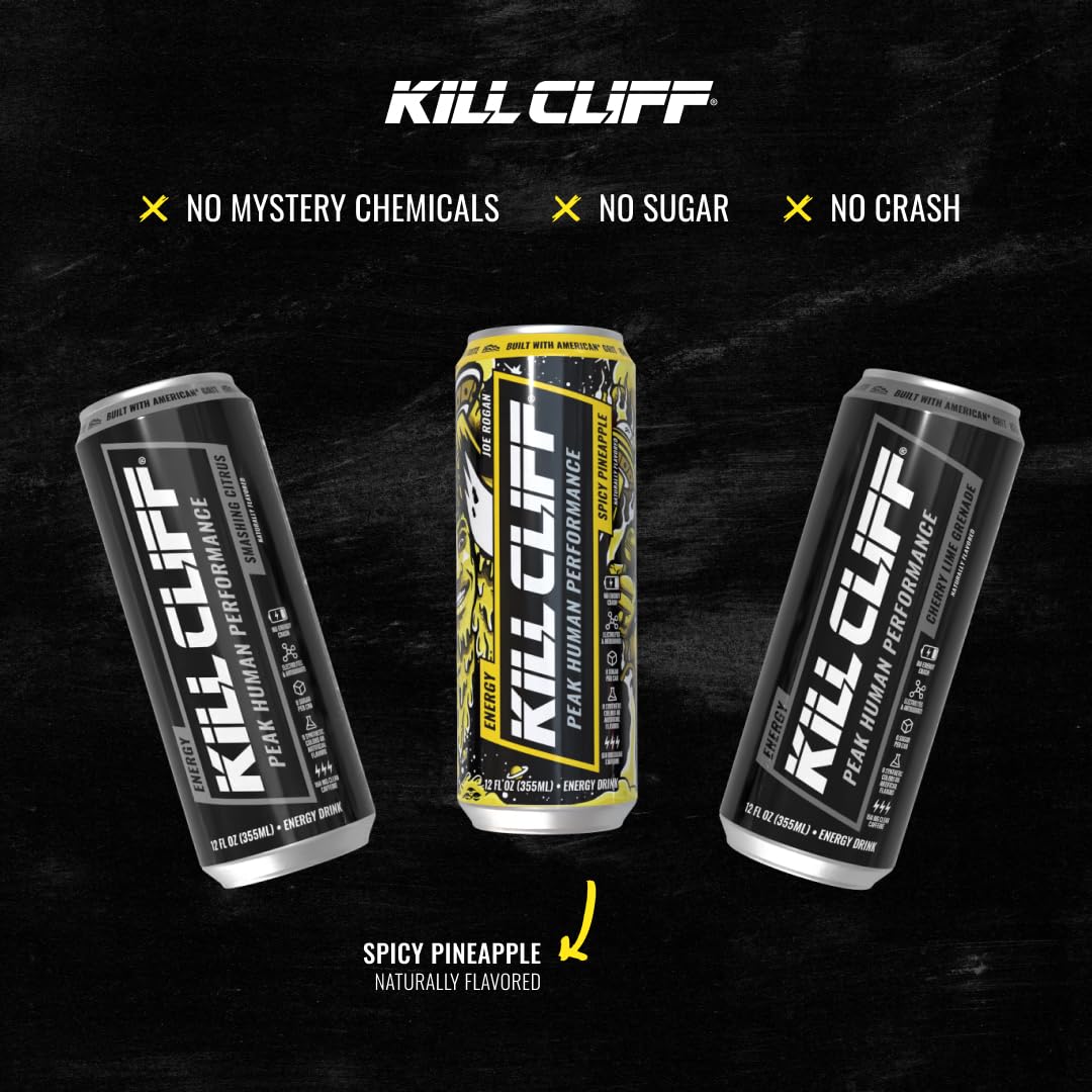 Kill Cliff Energy Drink - Sugar Free - Joe Rogan Spicy Pineapple 12oz 12 PK