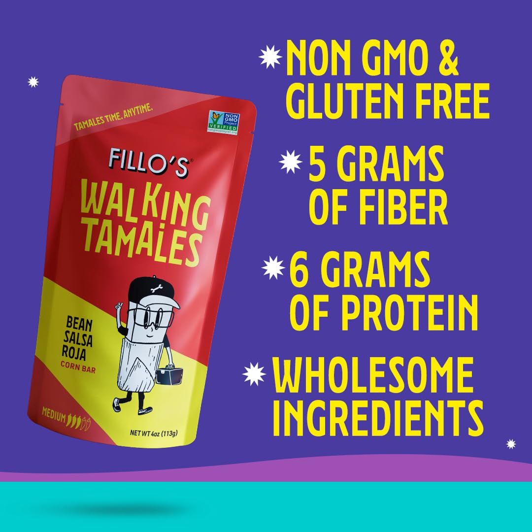 Fillo's Walking Tamales, Ready to Eat Meals, Salsa Roja, Gluten Free 7 Pk