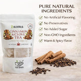 Blentolia Cinnamon & Clove Herbal Tea Bags - Caffeine-Free, All Natural, Whole Dried & Cut Spices - 30 Tea Bags