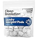 Clean Revolution, All Natural, Enzyme Powered Laundry Detergent Pods, Fragrance Free, 100 Pods, Sensitive Skin, HypoAllergenic Laundry Soap, Septic