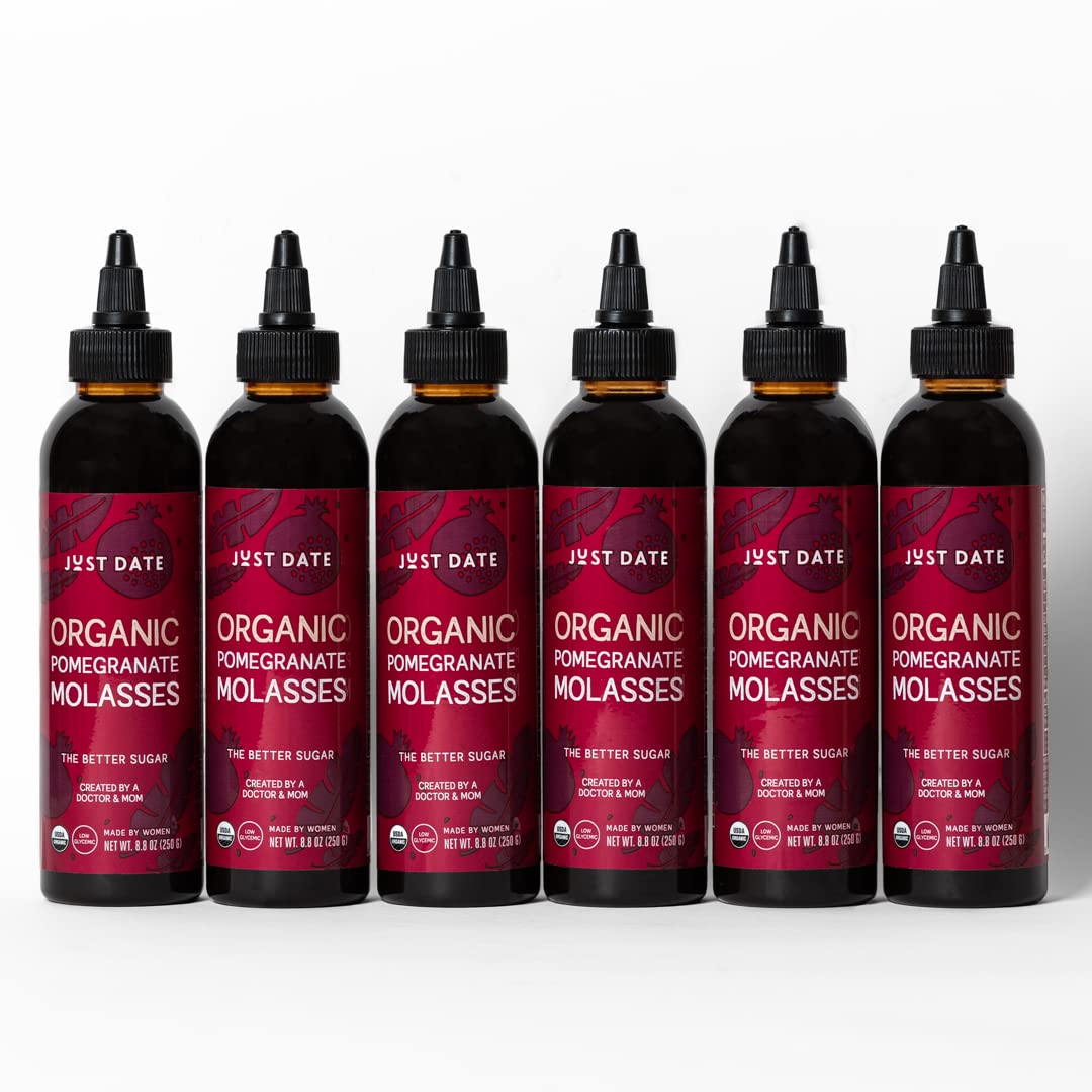 Just Date: Organic Pomegranate Syrup / 100% Natural/Organic Pomegranate Molasses/Healthy Alternative for Sugar, Honey or Maple/Low Glycemic Index