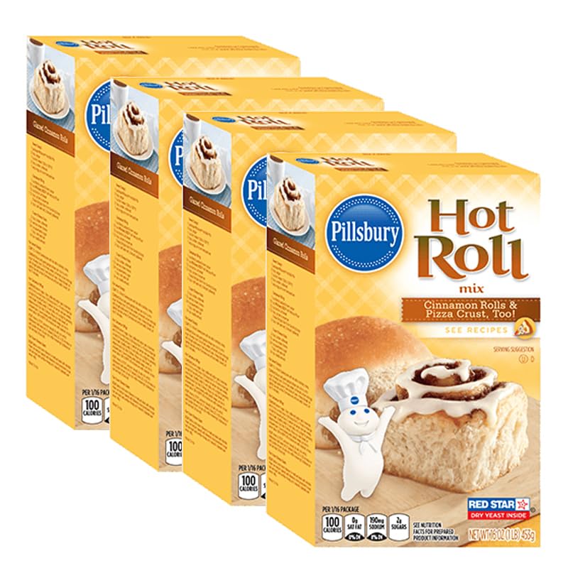 Pillsbury Hot Roll Mix, 16 oz - Palatize Pack of 4