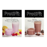 PROTIFIT - High Protein Lemon Raspberry & Mocha Pudding & Shake Mix 2 Pack, 15g Protein, Low Calorie, Low Fat, Low Carb, Aspartame Free, Idea Protein