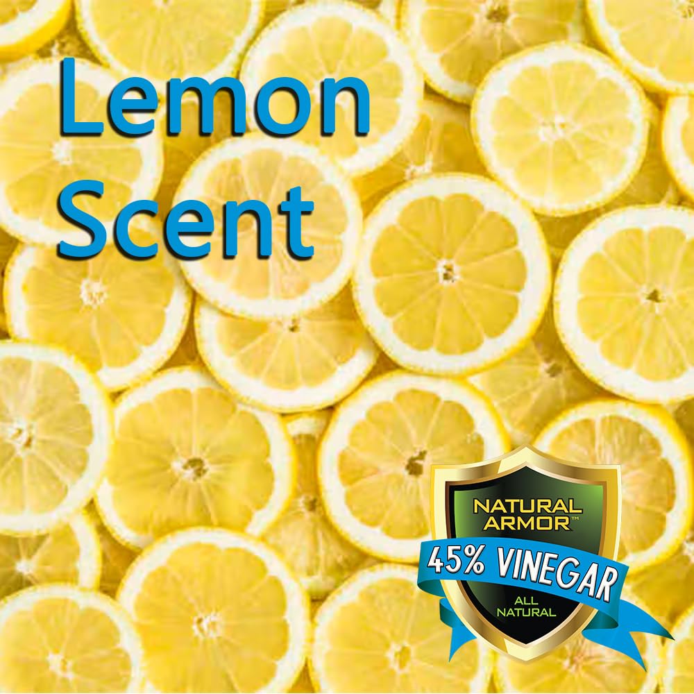 Natural Armor 45% Lemon Scented All-Purpose Cleaning Vinegar Industrial Strength Concentrate - Extra Strength Cleaner for Home, Laundry, Cleaning - 9X