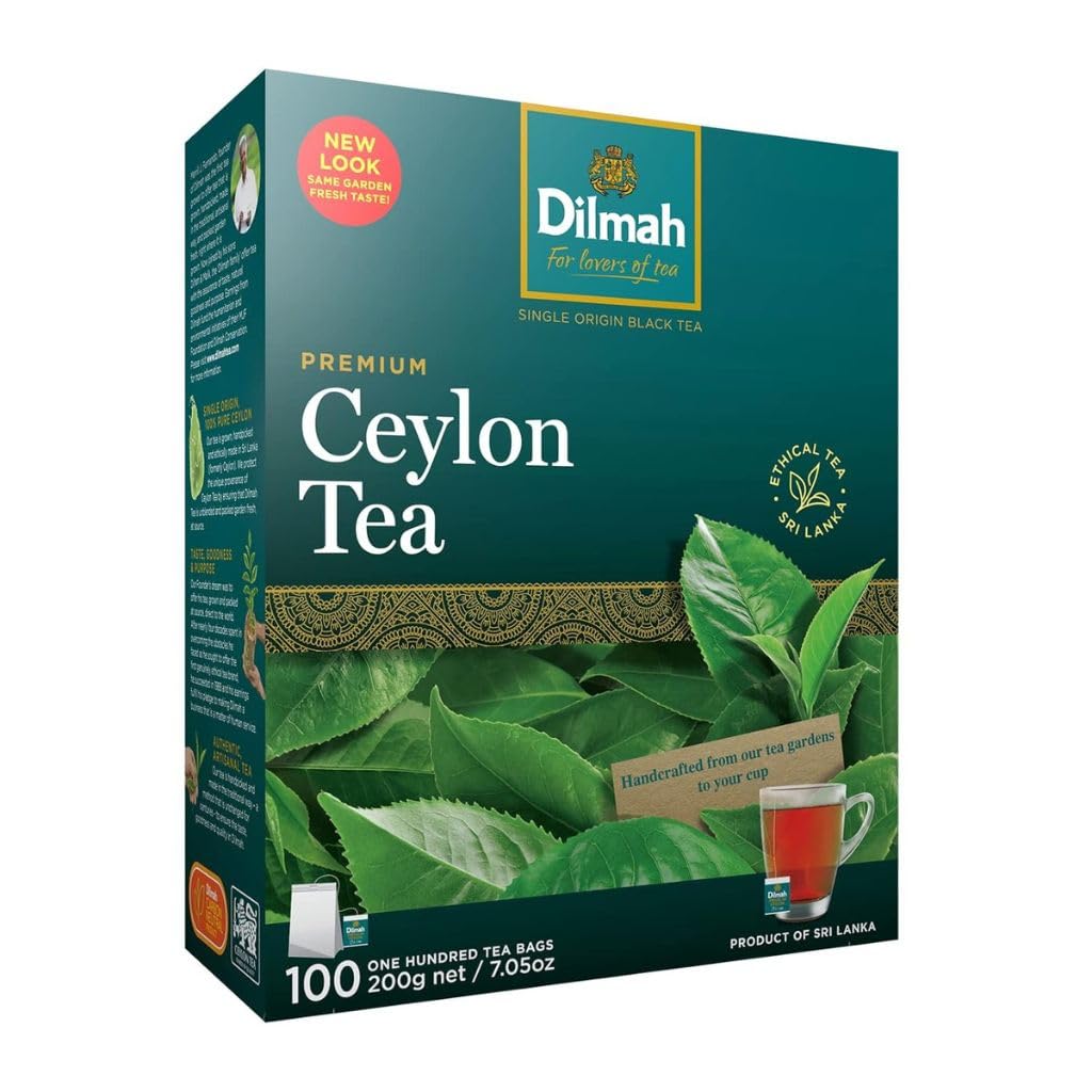 Dilmah Premium Ceylon Tea - 100 Tea Bags (200g), Pure Sri Lankan Black Tea (7.05 oz)