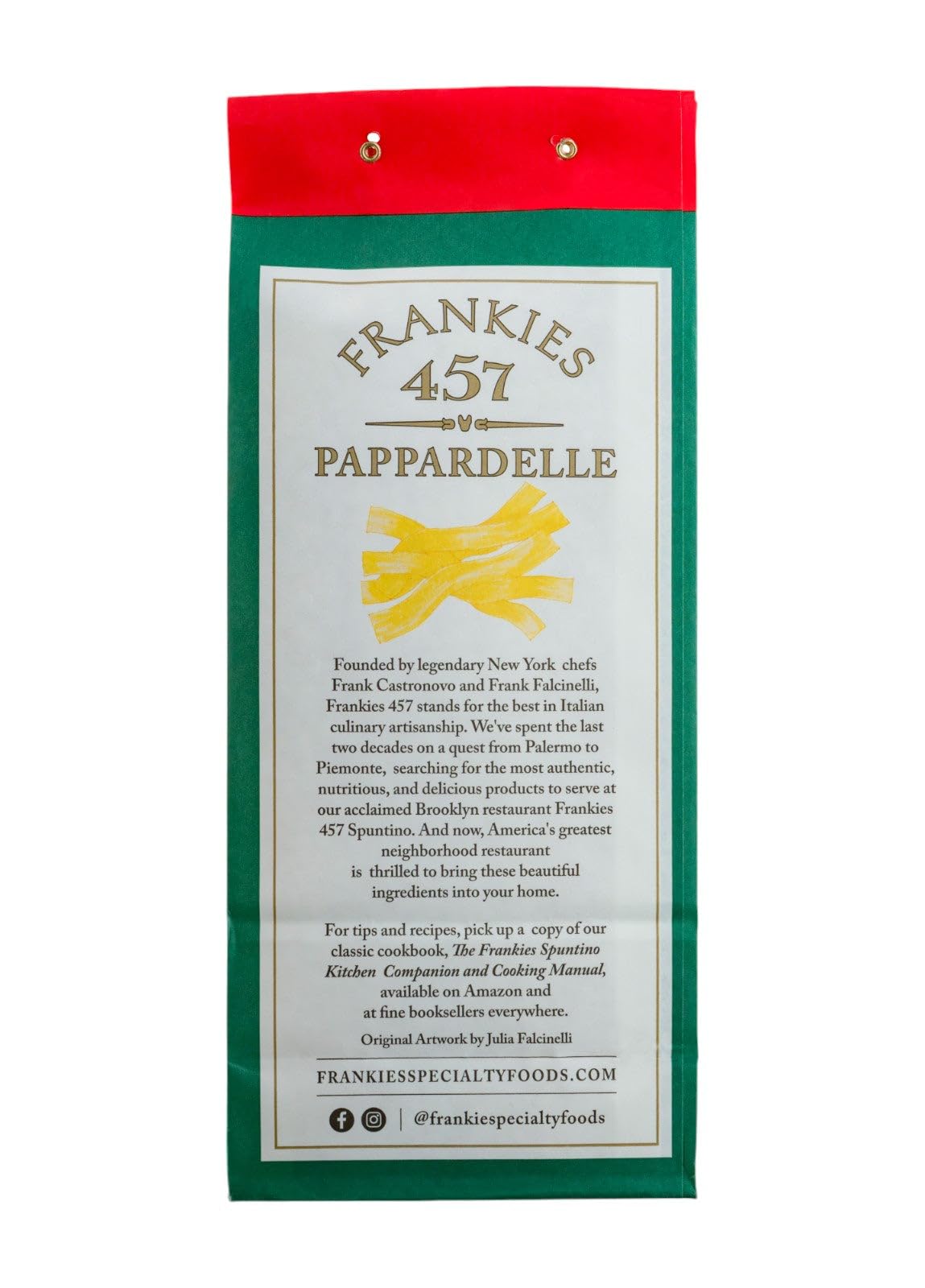 Frankies 457 Artisanal Pappardelle Pasta - Authentic Premium Italian Handcrafted Pasta - Imported from Italy - NON GMO Verified - USDA Organic