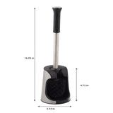 Bath Bliss Snap Hold Toilet Brush and Holder | Bathroom | Cleaning and Storage | Open Base Quick Dry | Compact Space Saving | Easy Grip Handle |